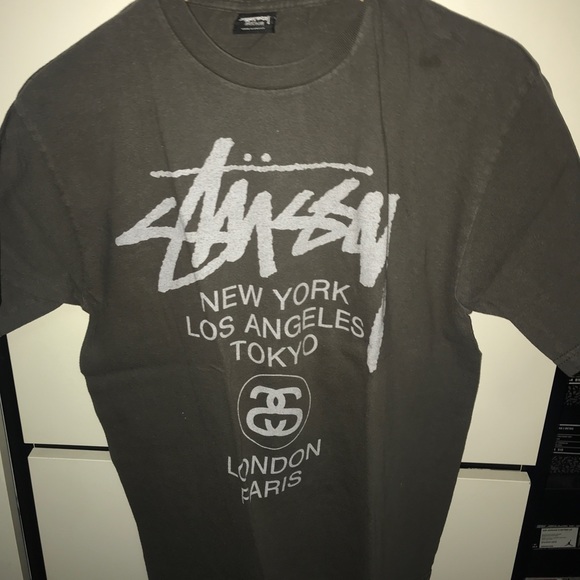 Stussy Olive Green World Tour shirt - Picture 1 of 5